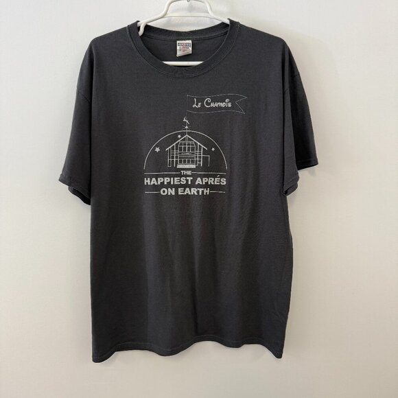 Jerzees Other - Le Chamois Palisades Tahoe Apres Ski Bar Dark Gray Short Sleeve T-Shirt